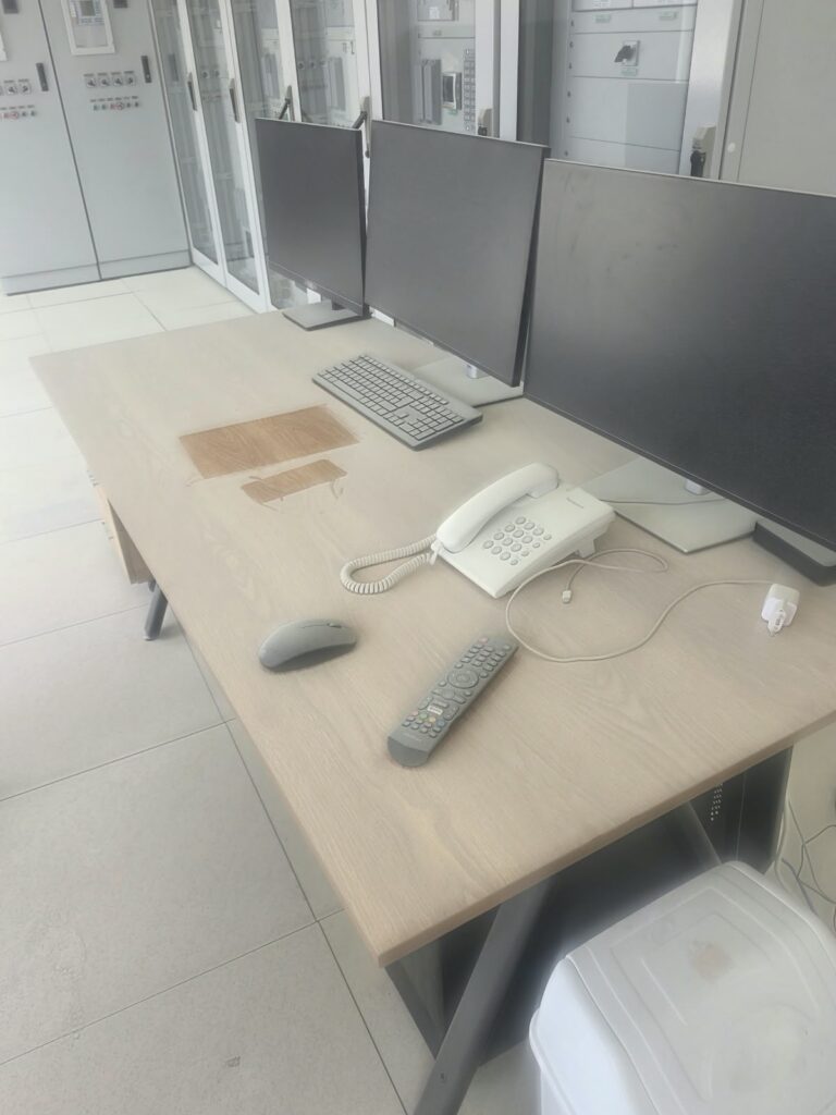 Para pastrimit - Pastrim i zyrave të nënstacionit elektrik pas nje zjarri., Ballsh